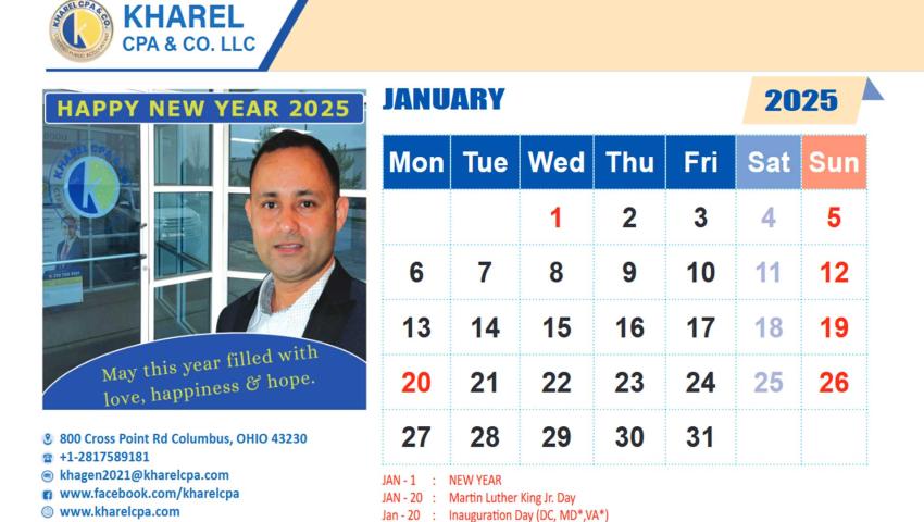 Year 2025 Calendar Release